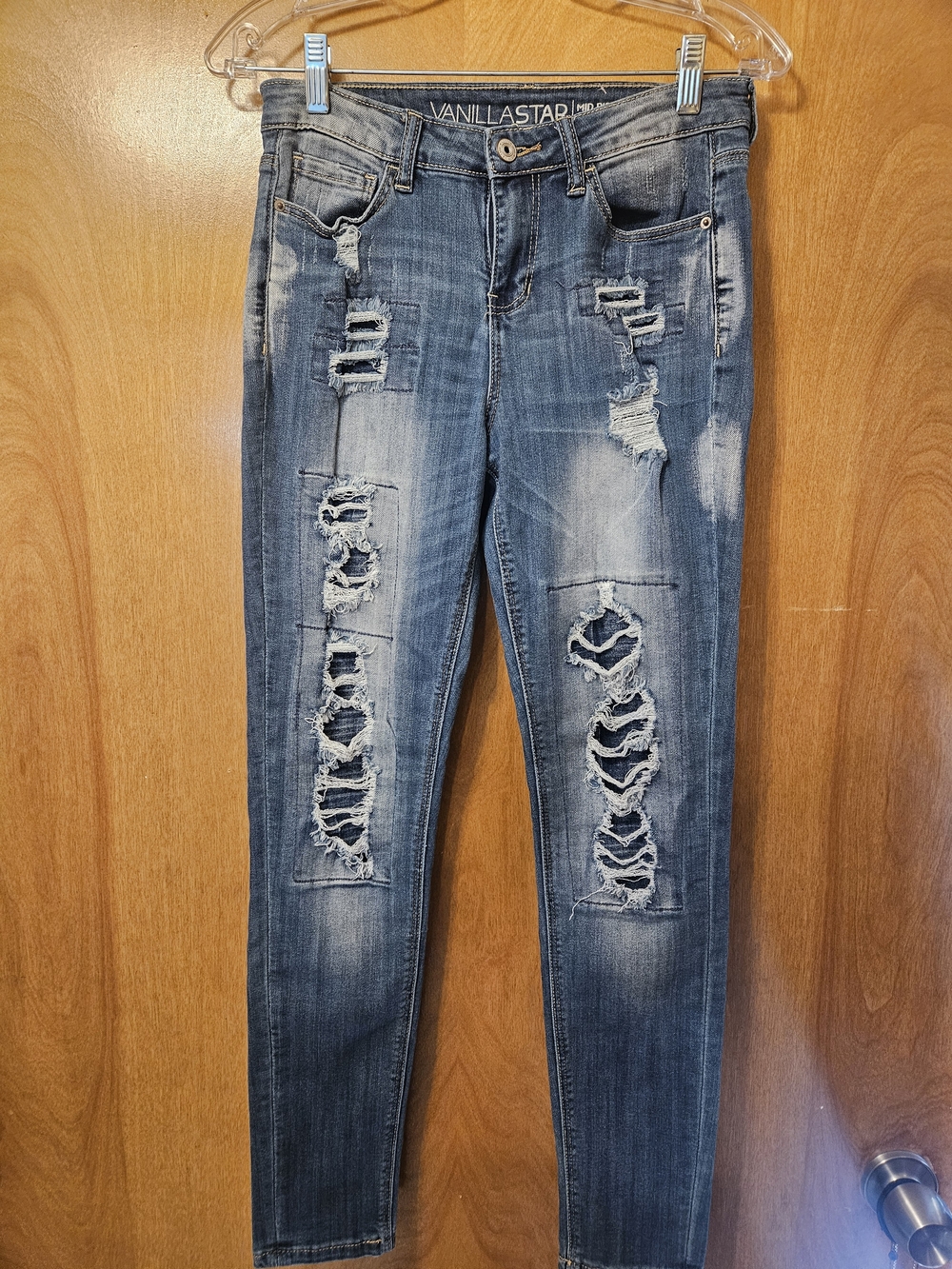 Vanilla Star Ripped Dark Blue Skinny Jeans